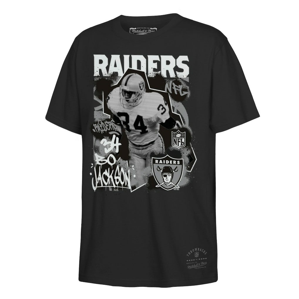 Bo Jackson Las Vegas Raiders Youth Star Player T-Shirt Black | Mitchell & Ness