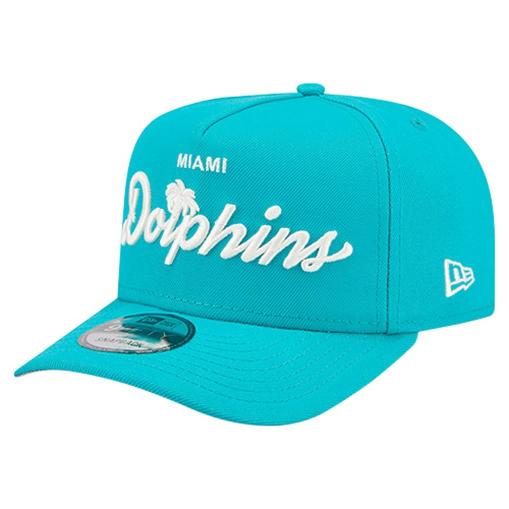Miami Dolphins New Era Local Play A-Frame 9FIFTY Snapback Hat Aqua | NFL