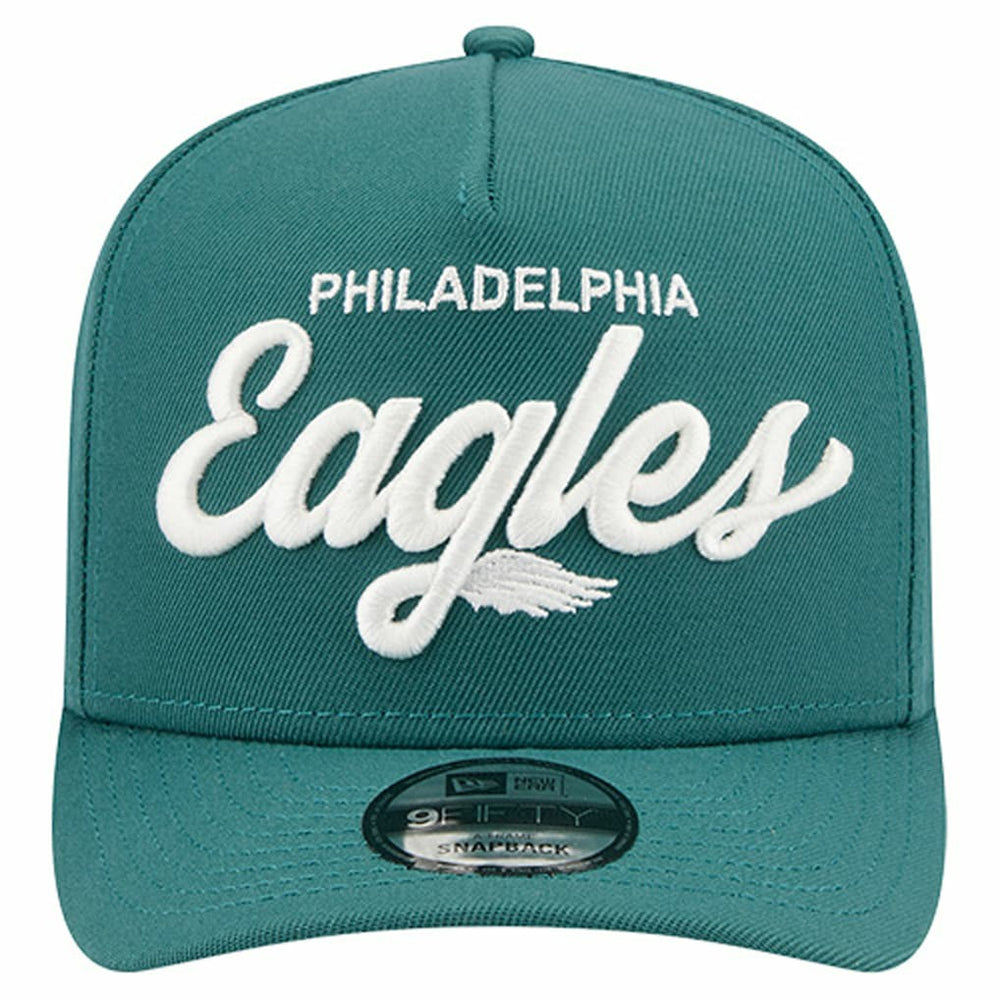 Philadelphia Eagles New Era Local Play A-Frame 9FIFTY Snapback Hat Midnight Green | NFL