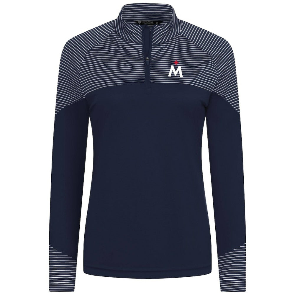 Minnesota Twins Levelwear Women's Classic Stripes Insignia 2.0 Raglan Quarter-Zip Top - MLB