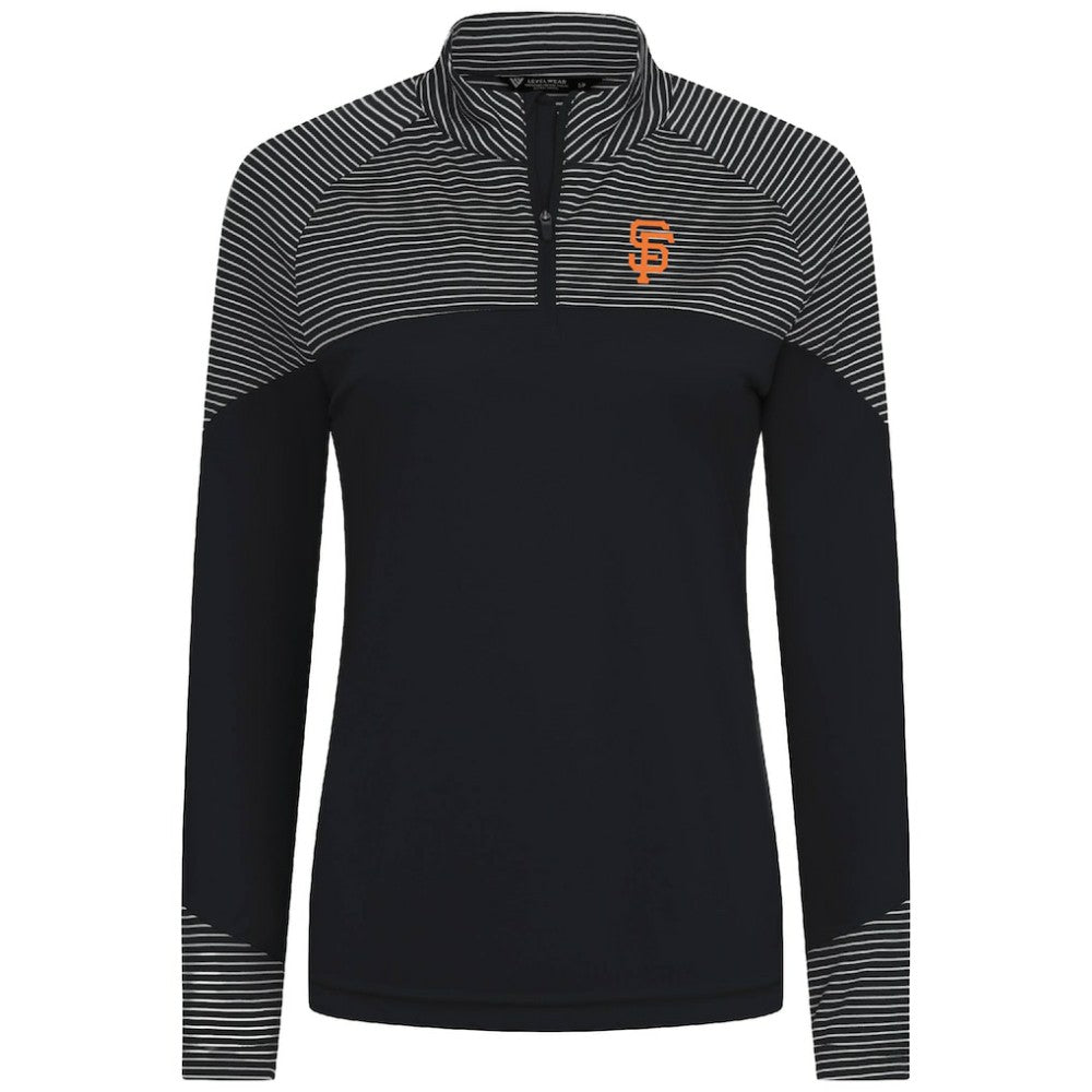 San Francisco Giants Levelwear Women's Classic Stripes Insignia 2.0 Raglan Quarter-Zip Top - MLB