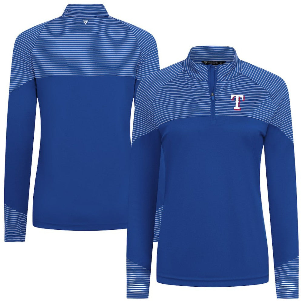 Texas Rangers Levelwear Women's Classic Stripes Insignia 2.0 Raglan Quarter-Zip Top - MLB