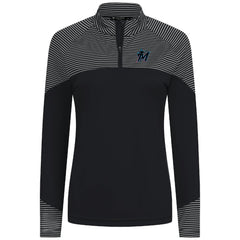 Miami Marlins Levelwear Women's Classic Stripes Insignia 2.0 Raglan Quarter-Zip Top - MLB