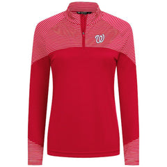 Washington Nationals Levelwear Women's Classic Stripes Insignia 2.0 Raglan Quarter-Zip Top - MLB