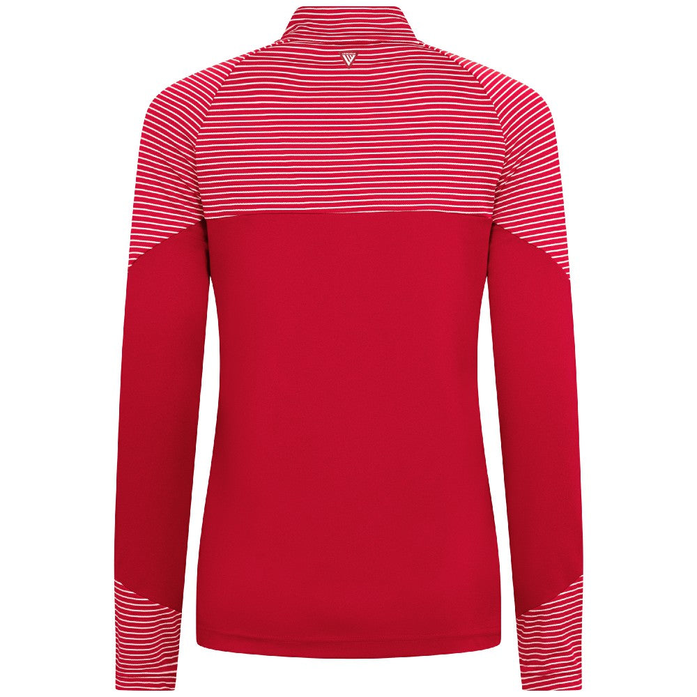 Cincinnati Reds Levelwear Women's Classic Stripes Insignia 2.0 Raglan Quarter-Zip Top - MLB