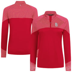 St. Louis Cardinals Levelwear Women's Classic Stripes Insignia 2.0 Raglan Quarter-Zip Top - MLB
