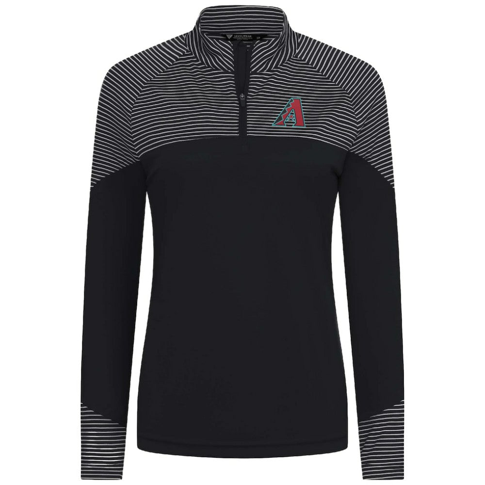 Arizona Diamondbacks Levelwear Women's Classic Stripes Insignia 2.0 Raglan Quarter-Zip Top - MLB