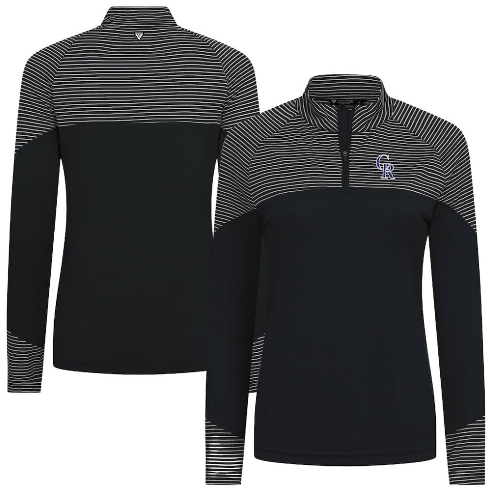 Colorado Rockies Levelwear Women's Classic Stripes Insignia 2.0 Raglan Quarter-Zip Top - MLB