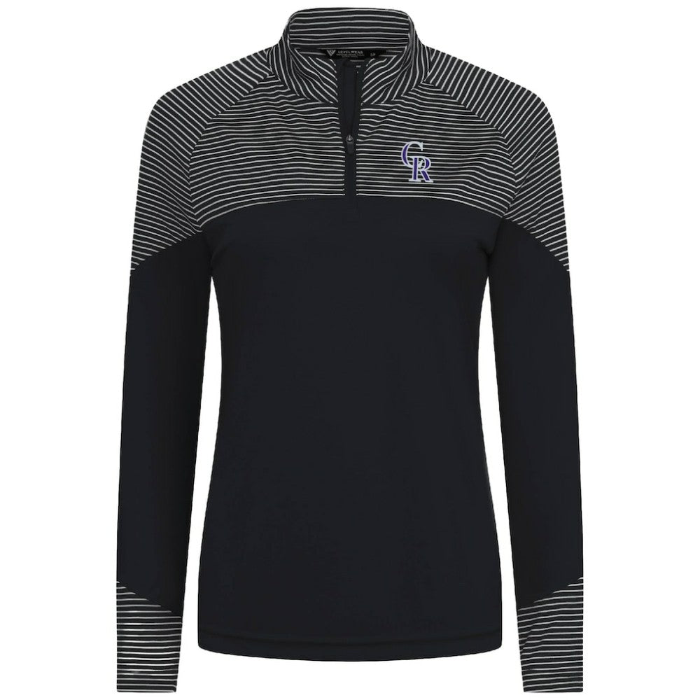 Colorado Rockies Levelwear Women's Classic Stripes Insignia 2.0 Raglan Quarter-Zip Top - MLB