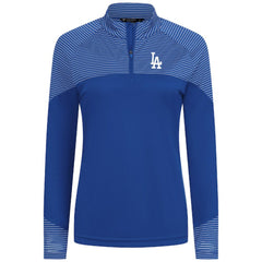 Los Angeles Dodgers Levelwear Women's Classic Stripes Insignia 2.0 Raglan Quarter-Zip Top - MLB