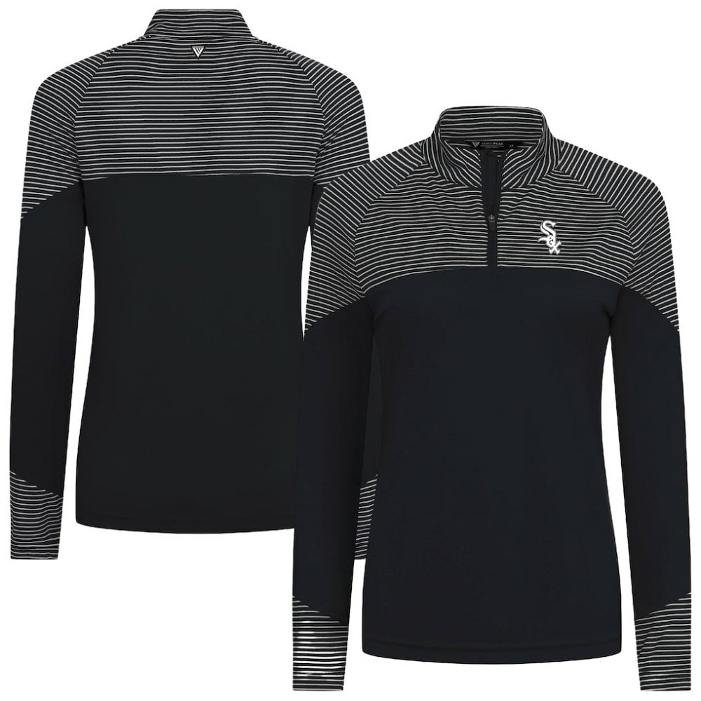 Chicago White Sox Levelwear Women's Classic Stripes Insignia 2.0 Raglan Quarter-Zip Top - MLB