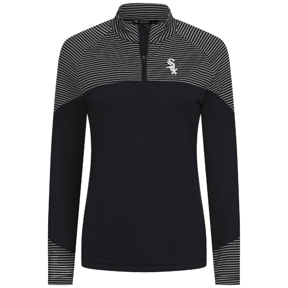 Chicago White Sox Levelwear Women's Classic Stripes Insignia 2.0 Raglan Quarter-Zip Top - MLB