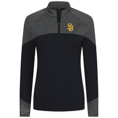 San Diego Padres Levelwear Women's Classic Stripes Insignia 2.0 Raglan Quarter-Zip Top - MLB