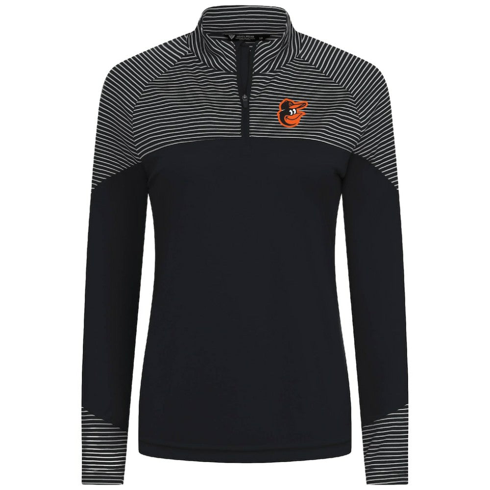 Baltimore Orioles Levelwear Women's Classic Stripes Insignia 2.0 Raglan Quarter-Zip Top - MLB