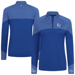 Kansas City Royals Levelwear Women's Classic Stripes Insignia 2.0 Raglan Quarter-Zip Top - MLB