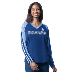 Los Angeles Dodgers G-III 4Her by Carl Banks Women's Top Dog Raglan Long Sleeve V-Neck T-Shirt - MLB