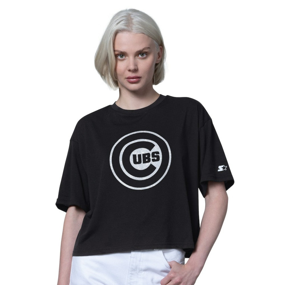 Chicago Cubs Starter Women's Holy Grail Boxy Cropped T-Shirt - MLB