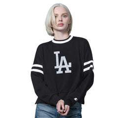 Los Angeles Dodgers Starter Women's Rally Cropped Drop Shoulder Crewneck Sweatshirt - MLB