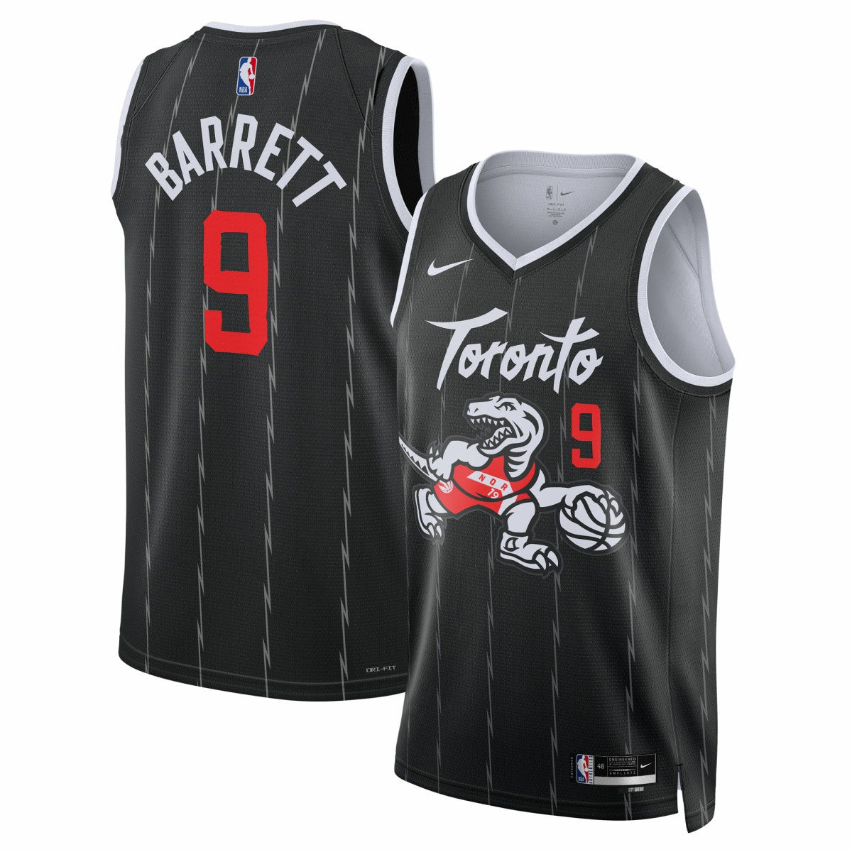 RJ Barrett Toronto Raptors Unisex 2025/26 Swingman Jersey Black City Edition - NBA