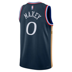 Tyrese Maxey Philadelphia 76ers Unisex 2025/26 Swingman Jersey Navy City Edition - NBA