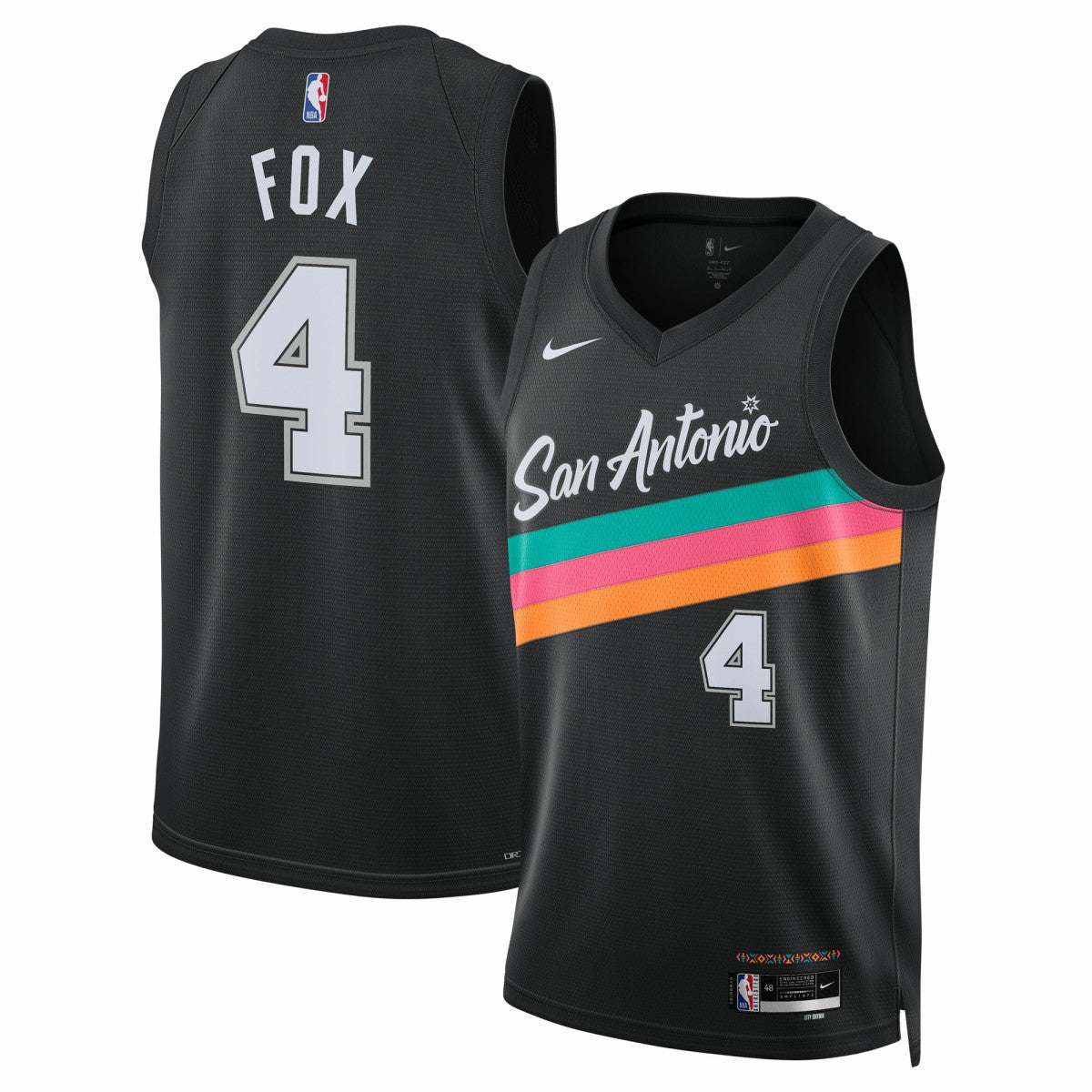 De'Aaron Fox San Antonio Spurs Unisex 2025/26 Swingman Jersey Black City Edition - NBA