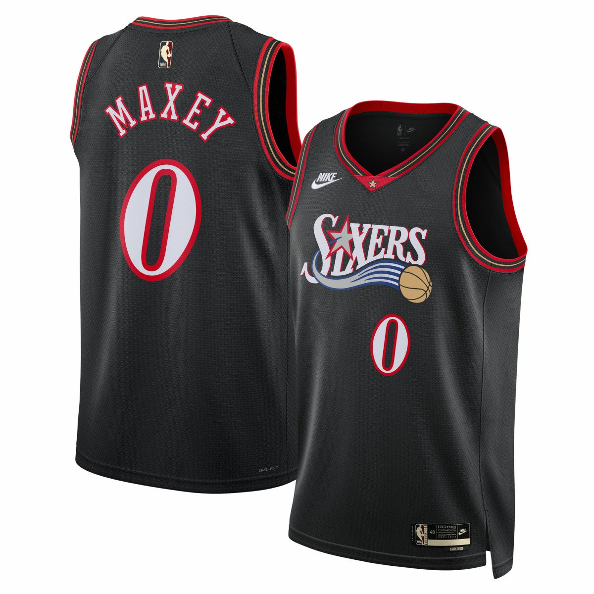 Tyrese Maxey Philadelphia 76ers Unisex Swingman Jersey Classic Edition Black - NBA