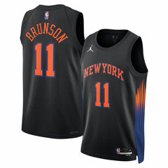 Jalen Brunson New York Knicks Jordan Brand Unisex Swingman Jersey Statement Edition Black - NBA