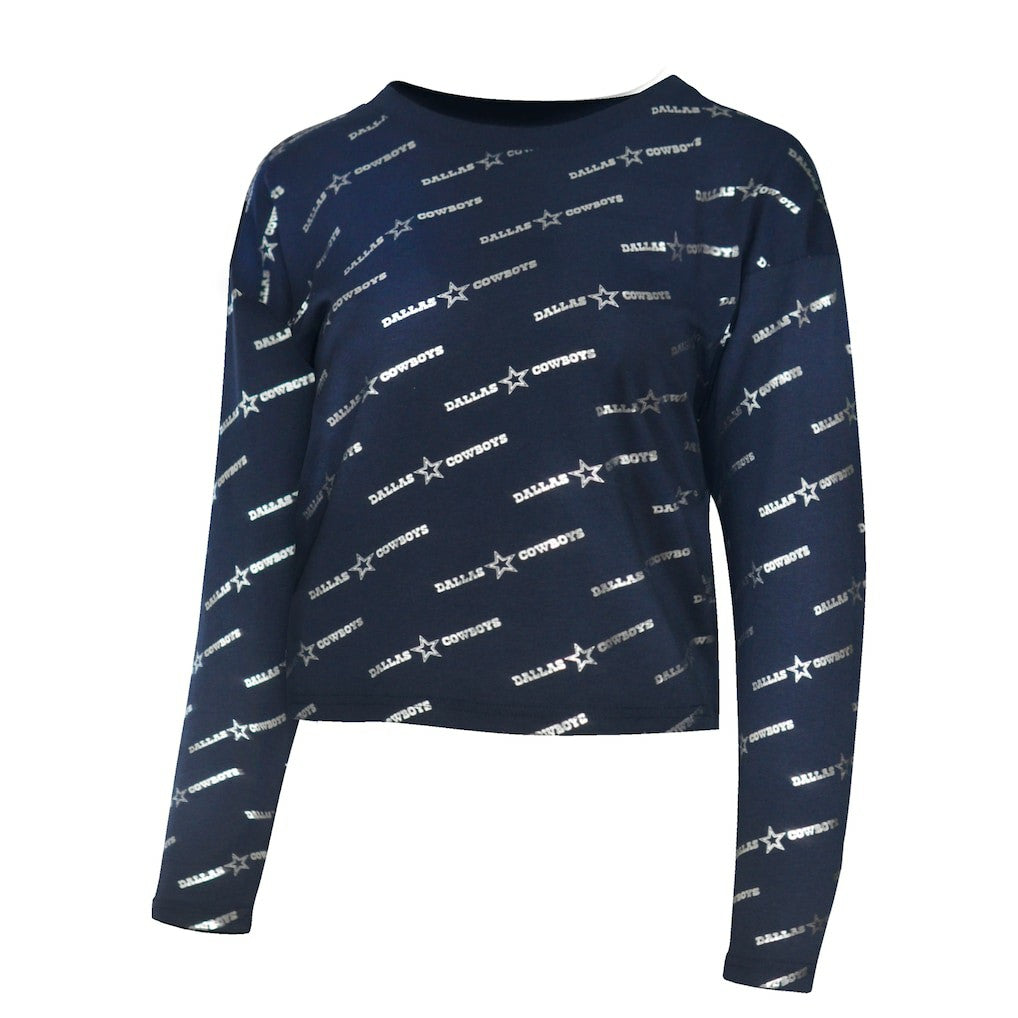 Dallas Cowboys Lauren James Foil Long Sleeve T-Shirt Navy | NFL