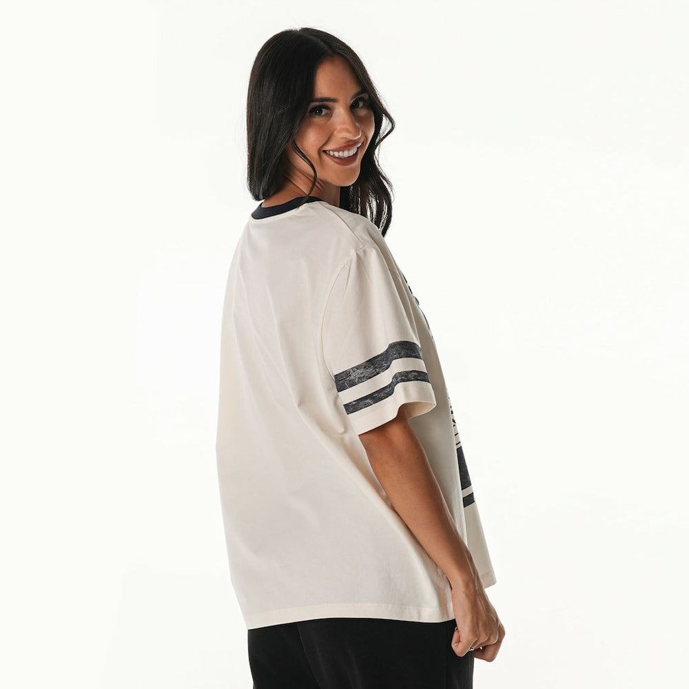 Dallas Cowboys The Wild Collective Women's Vintage Drop Shoulder Oversized Boyfriend T-Shirt Cream | NFL