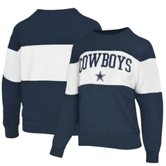 Dallas Cowboys Lauren James Women's Bling Colorblock Terry Sweatshirt Navy | NFL