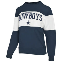 Dallas Cowboys Lauren James Women's Bling Colorblock Terry Sweatshirt Navy | NFL