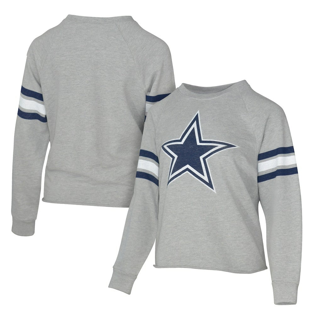 Dallas Cowboys Lauren James Women's Raglan Terry Sweatshirt Gray | NFL