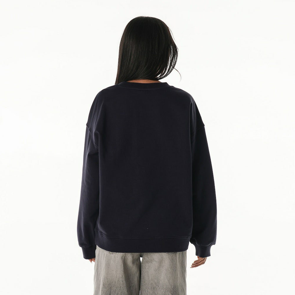 Dallas Cowboys The Wild Collective Women's Rock Crystal Oversized Crewneck Sweatshirt Navy | NFL