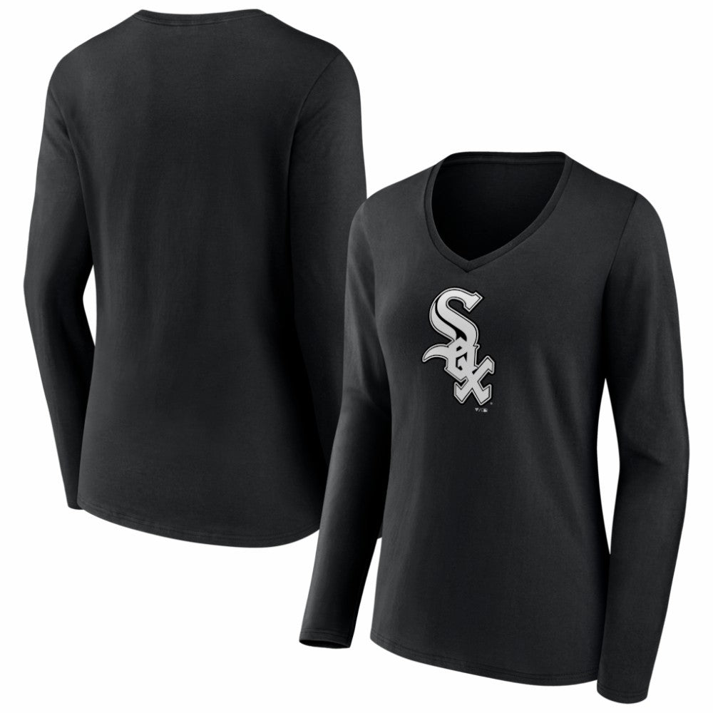 Chicago White Sox Women's Logo Long Sleeve V-Neck T-Shirt - MLB