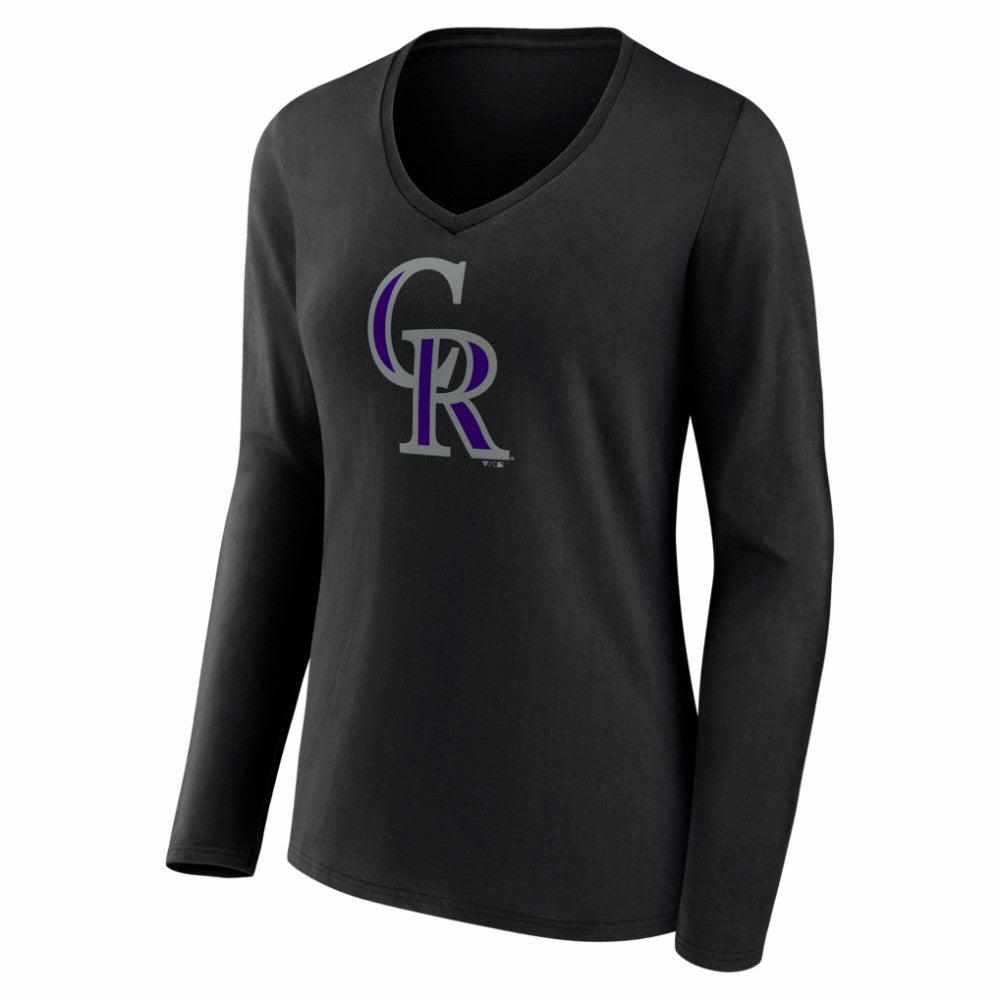 Colorado Rockies Women's Logo Long Sleeve V-Neck T-Shirt - MLB