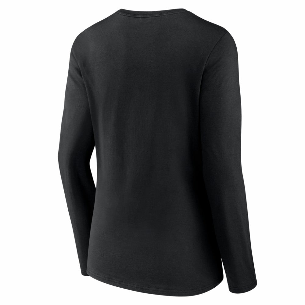 Miami Marlins Women's Logo Long Sleeve V-Neck T-Shirt - MLB