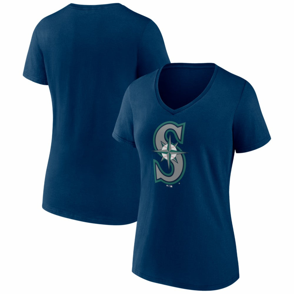 Seattle Mariners Women's Logo V-Neck T-Shirt - MLB