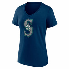 Seattle Mariners Women's Logo V-Neck T-Shirt - MLB