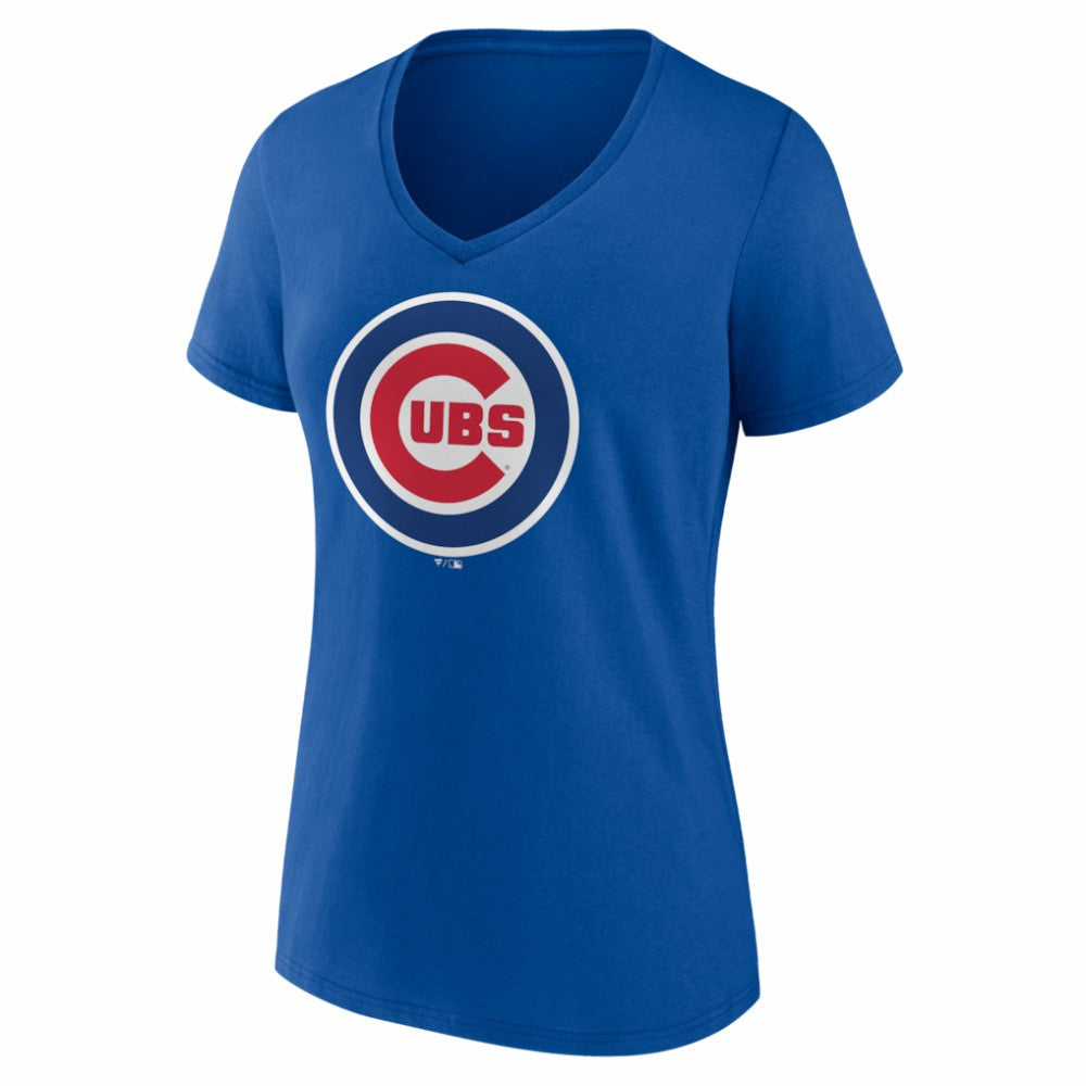 Chicago Cubs Women's Logo V-Neck T-Shirt - MLB