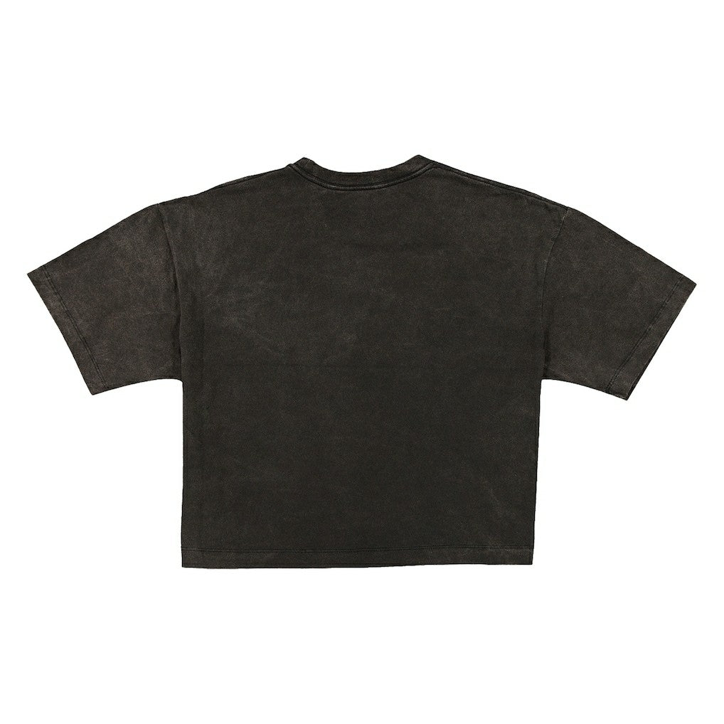 Dallas Cowboys New Era Women's Boxy Cropped Sport Night Mineral Wash T-Shirt Black | NFL