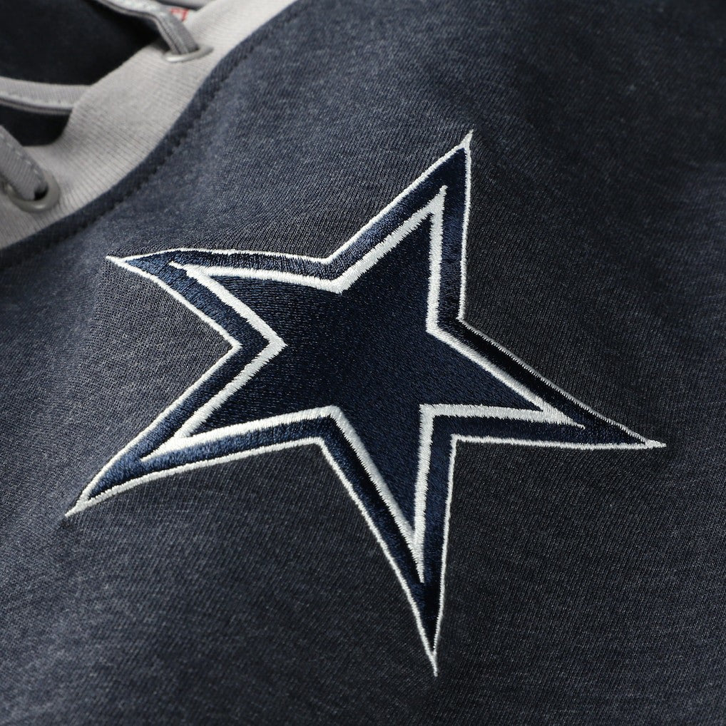 Dallas Cowboys New Era Women's Plus Size Throwback Lace-Up Long Sleeve T-Shirt Navy | NFL