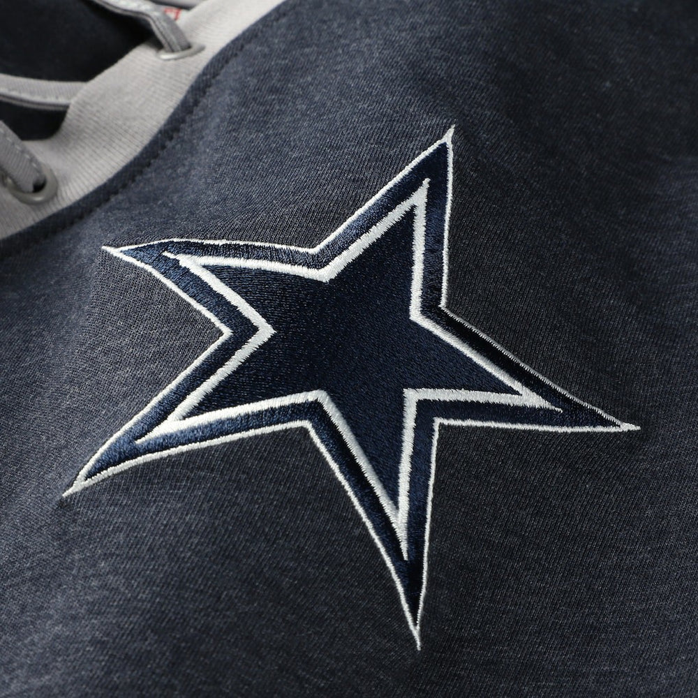 Dallas Cowboys New Era Women's Plus Size Throwback Lace-Up Long Sleeve T-Shirt Navy | NFL