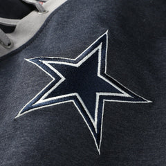 Dallas Cowboys New Era Women's Plus Size Throwback Lace-Up Long Sleeve T-Shirt Navy | NFL