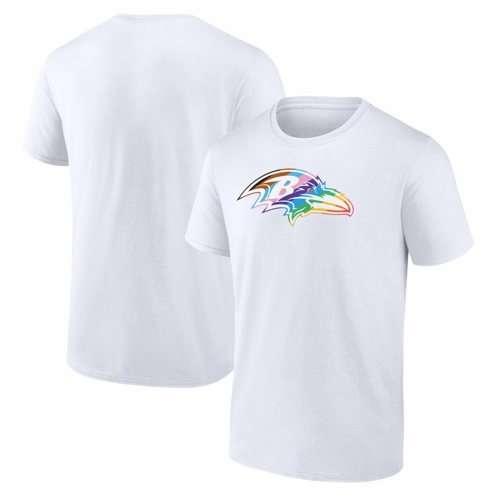 Baltimore Ravens Logo Pride T-Shirt White | NFL
