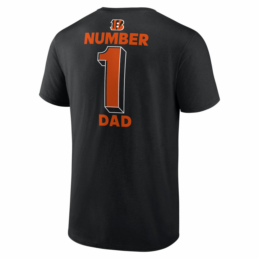Cincinnati Bengals #1 Dad Jersey T-Shirt Black | NFL