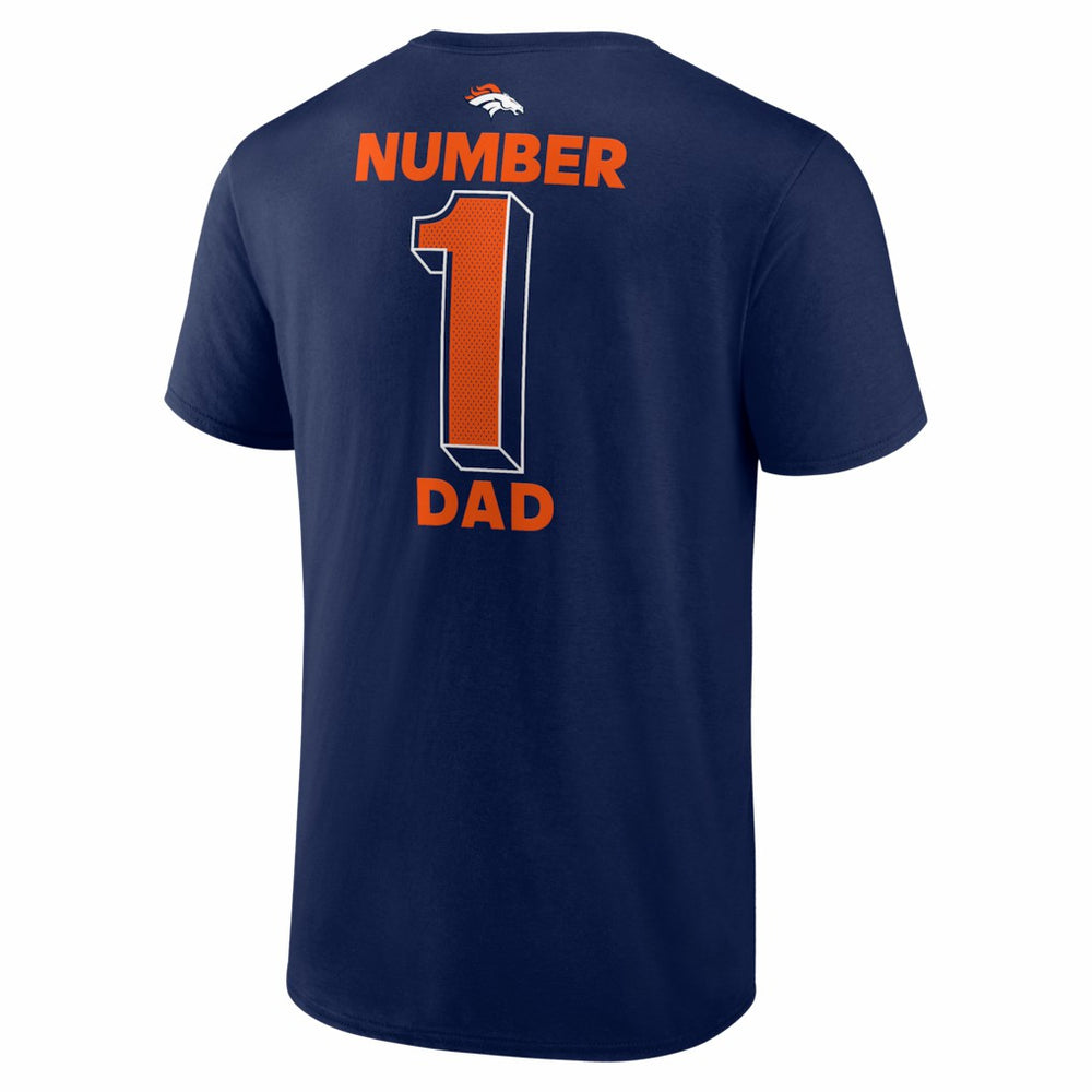 Denver Broncos #1 Dad Jersey T-Shirt Navy | NFL