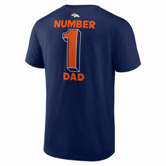 Denver Broncos #1 Dad Jersey T-Shirt Navy | NFL