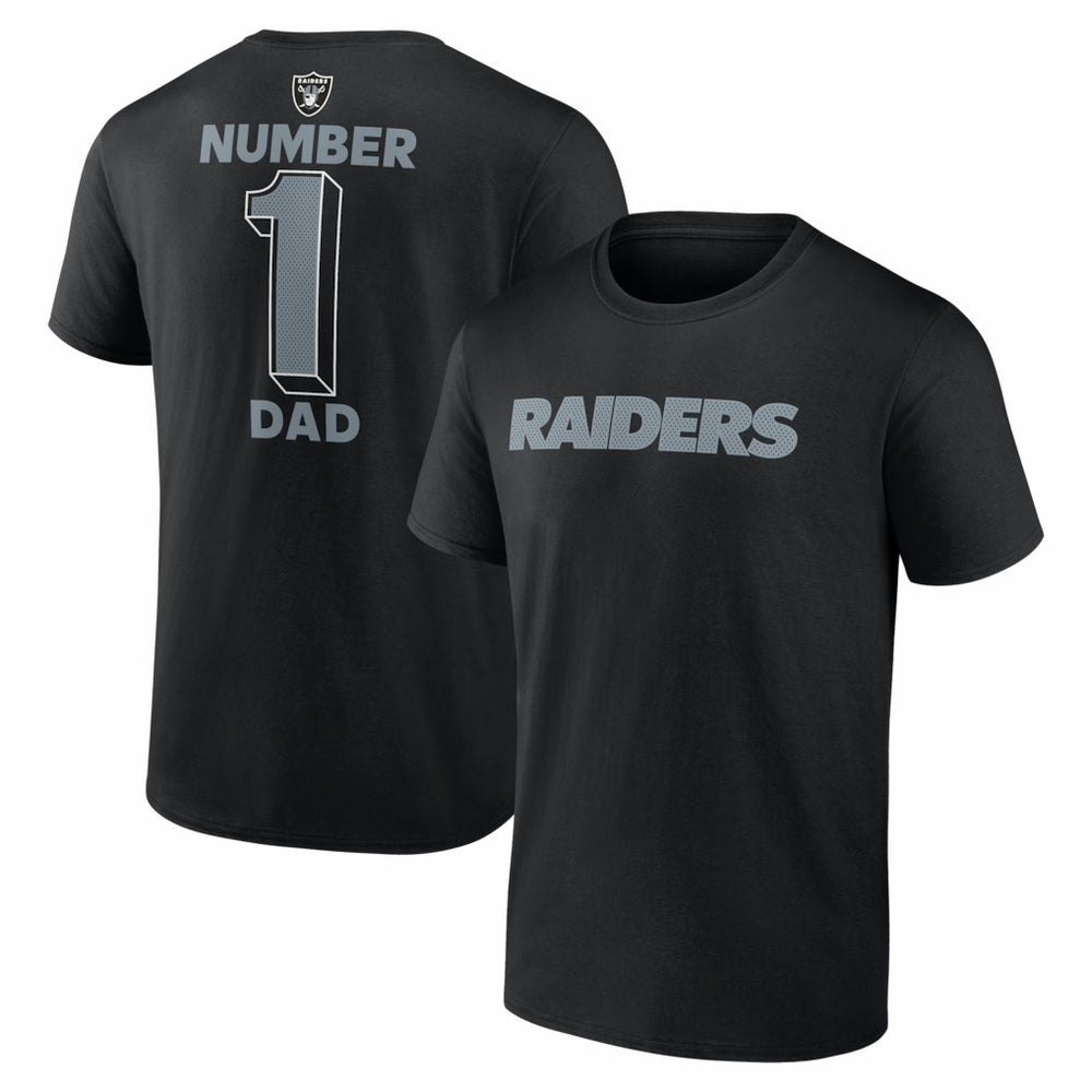 Las Vegas Raiders #1 Dad Jersey T-Shirt Black | NFL