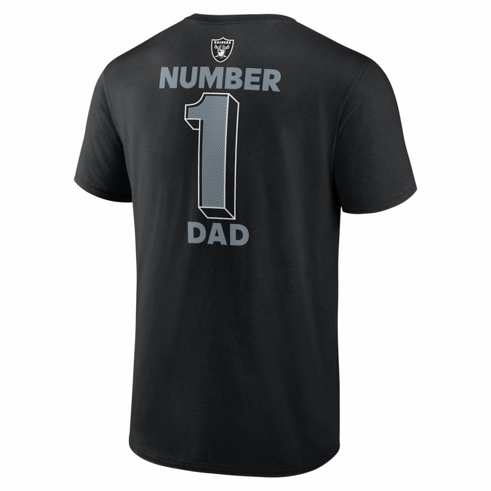 Las Vegas Raiders #1 Dad Jersey T-Shirt Black | NFL