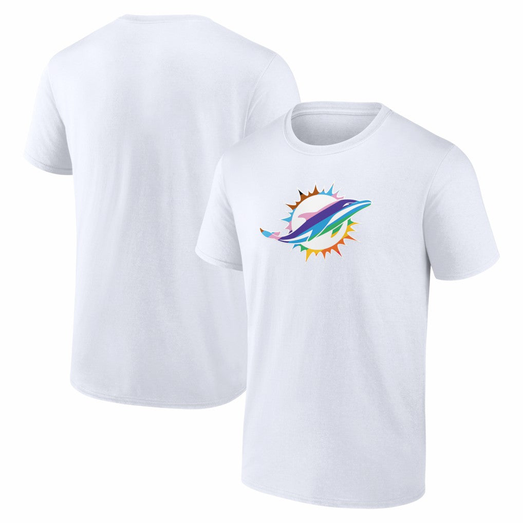 Miami Dolphins Logo Pride T-Shirt White | NFL